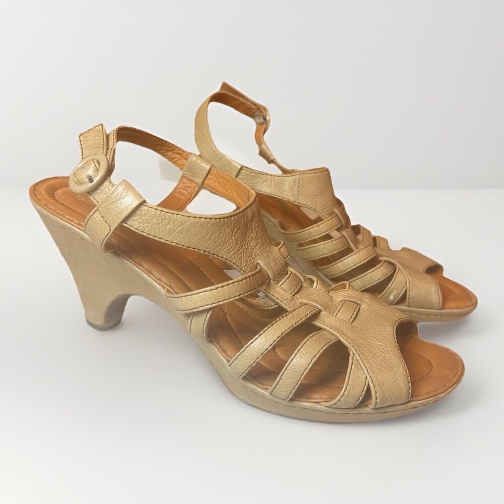 born crown strappy caged gladiator kitten heel sandal size 11